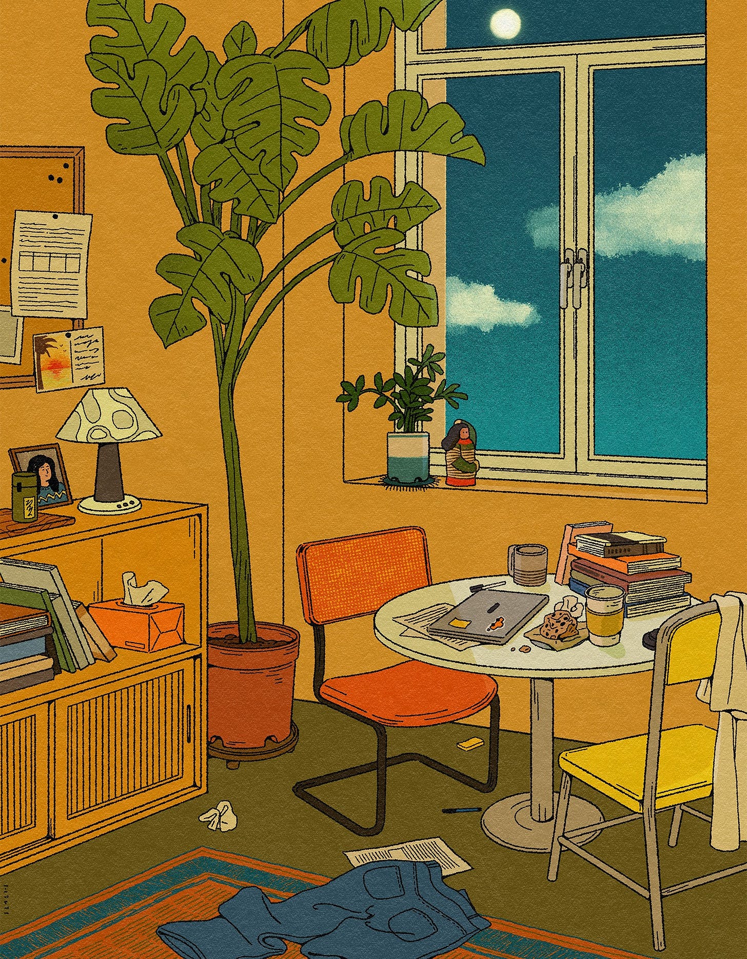 An image added by aubexavier on Mar 05, 2024. May present: table, tints and shades, plant, tree, art.