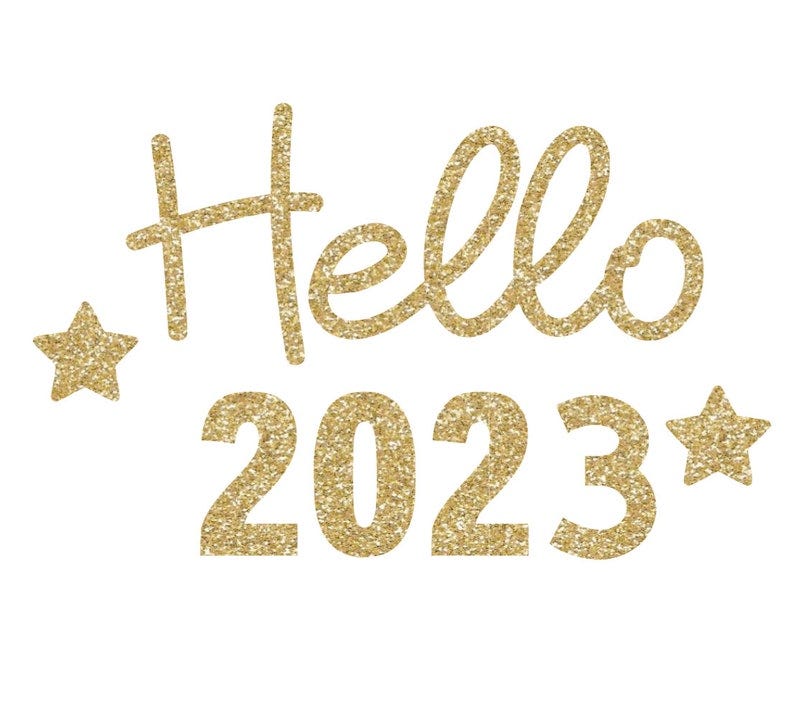 New Year Iron On Decals, Hello 2023 Iron On Decal, New Years Eve TShirt Decal, Iron On Transfer, DIY Crafts, Iron On Logo Sticker, Iron-On