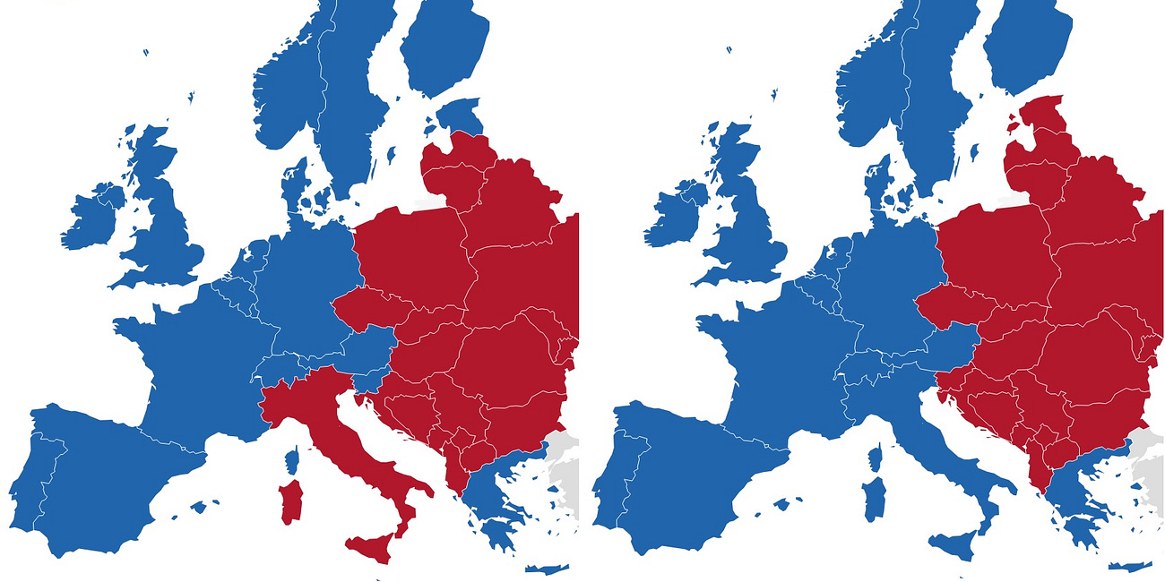 A rainbow curtain has descended across Europe