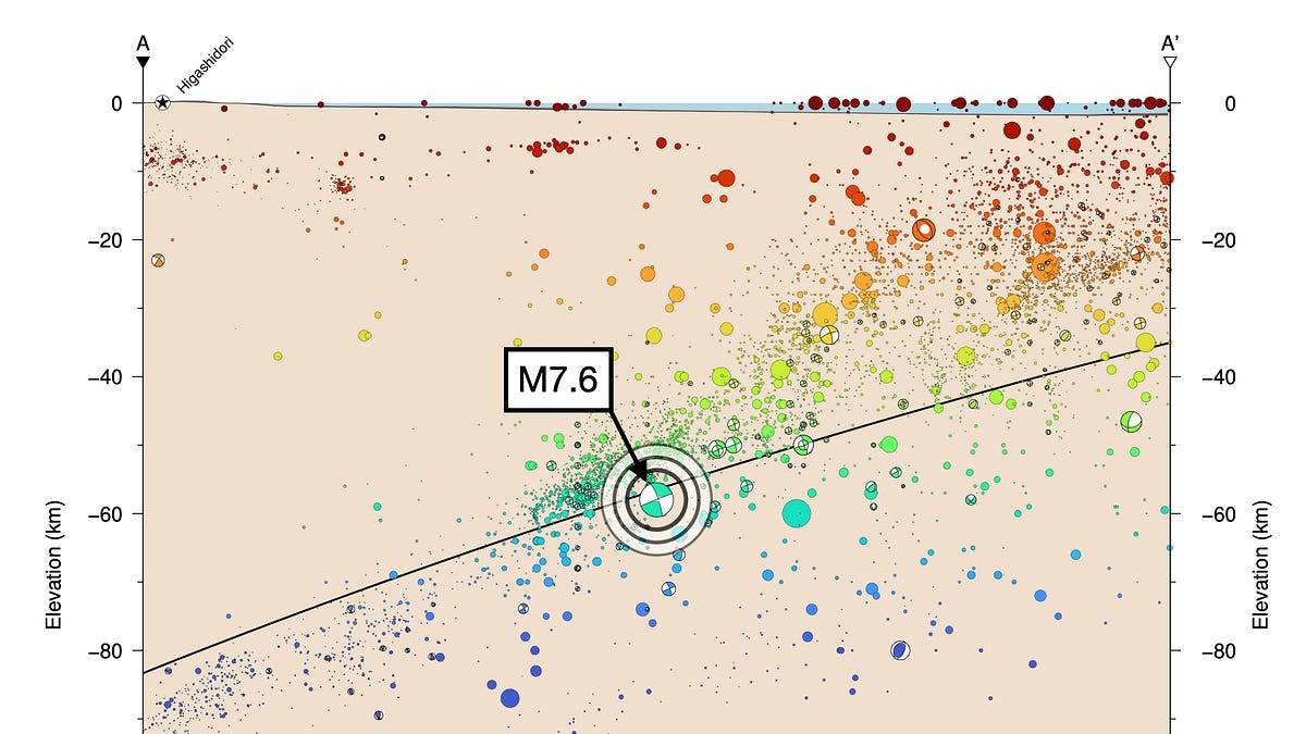 M7.6 earthquake strikes offshore Honshu, Japan