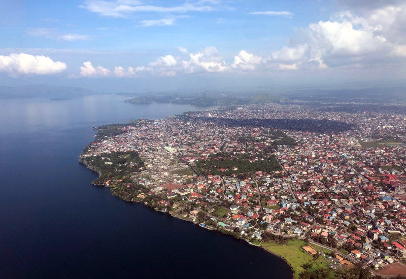 The city of Goma in the eastern DRC. The city of Goma in the eastern DRC.