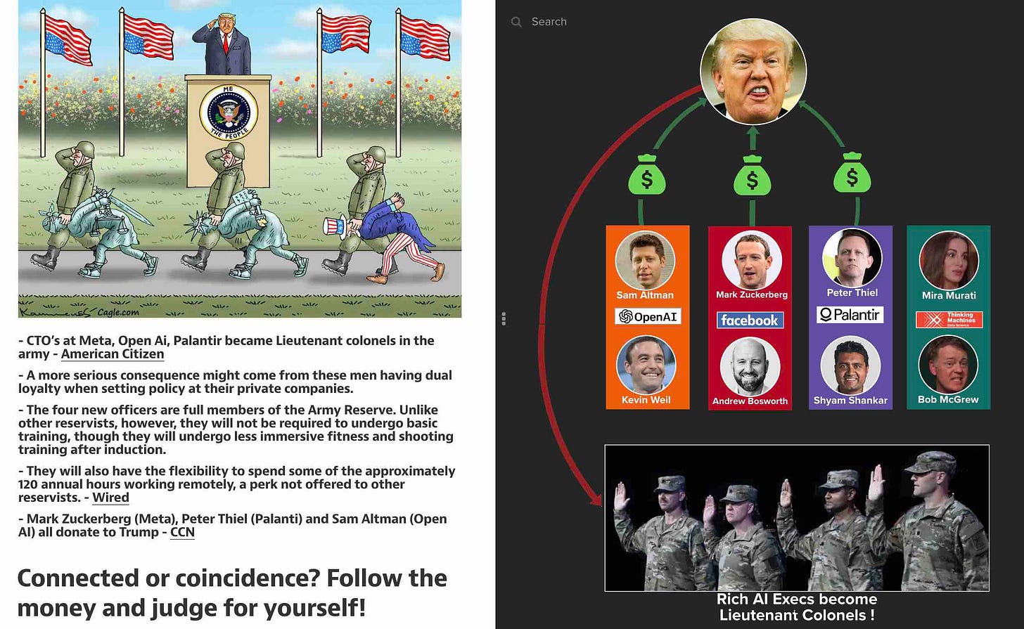 How do rich AI execs become Lt. Colonels while poor veterans and their widows lose their benefits? Follow the money!