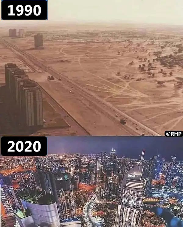 Dubai: A stunning testament to three decades of rapid prosperity. Dubai: A stunning testament to three decades of rapid prosperity.