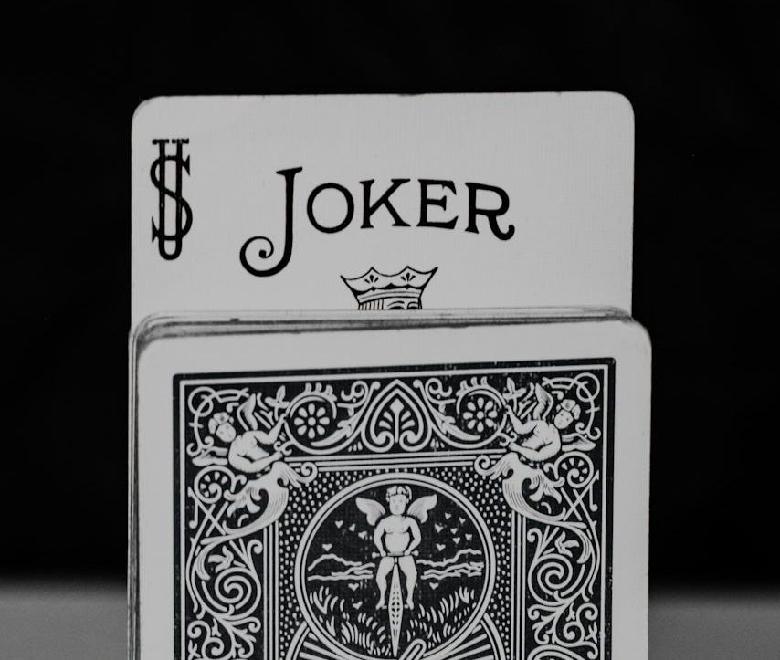 white and black playing card