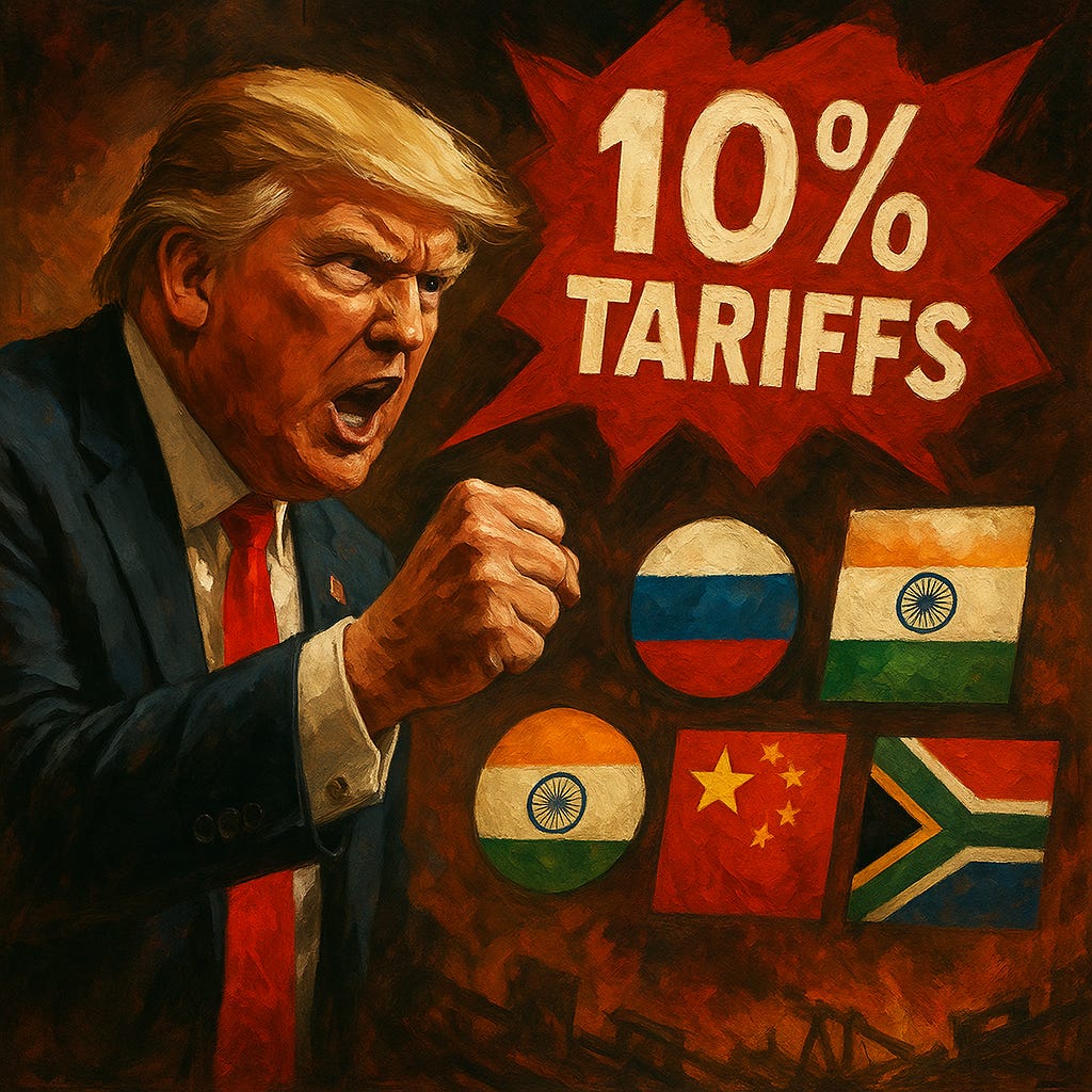 Trump threatens extra 10% tariffs over 'anti-American' BRICS policies