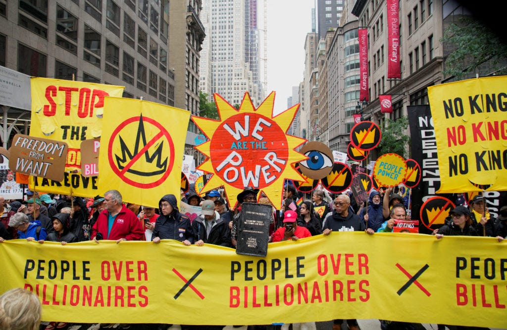 Protesters gather across the U.S. at nationwide anti-Trump 'No Kings'  rallies | PBS News