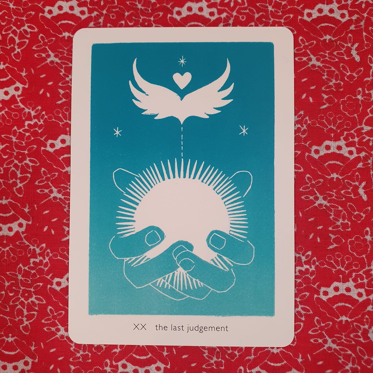 Frank Duffy’s Queer Crow Death Magic indie linoprinted tarot deck - the Last Judgement card