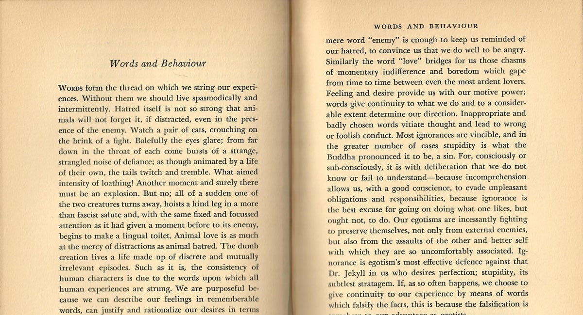 Consequential Quotes: Aldous Huxley’s “Words & Behavior”
