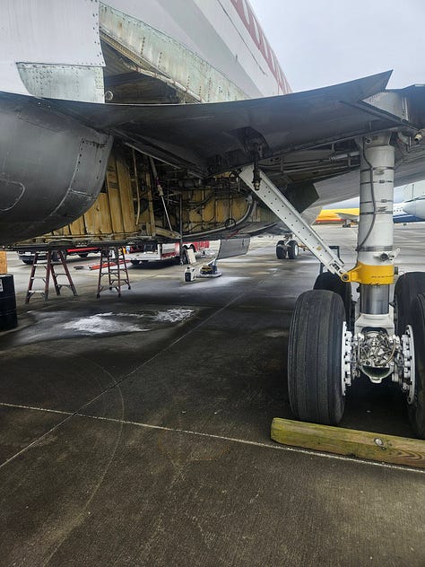 Images of the jet previously owned by Frank Sinatra and John Travolta being prepared to be shipped from the US to Australia. Provided by Worldwide Aircraft Recovery