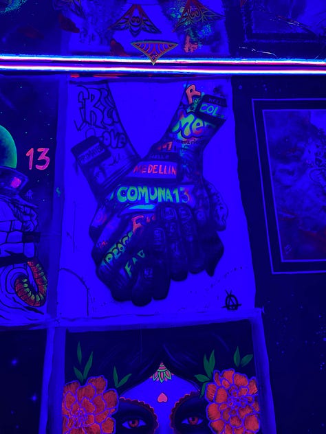 Black light photos from art gallery