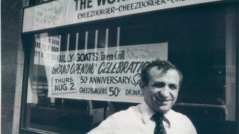 Sam 'Cheezborger' Sianis, legendary owner of the Billy Goat Tavern, dies at 91 - WBEZ Chicago Sam 'Cheezborger' Sianis, legendary owner of the Billy Goat Tavern, dies at 91 - WBEZ Chicago