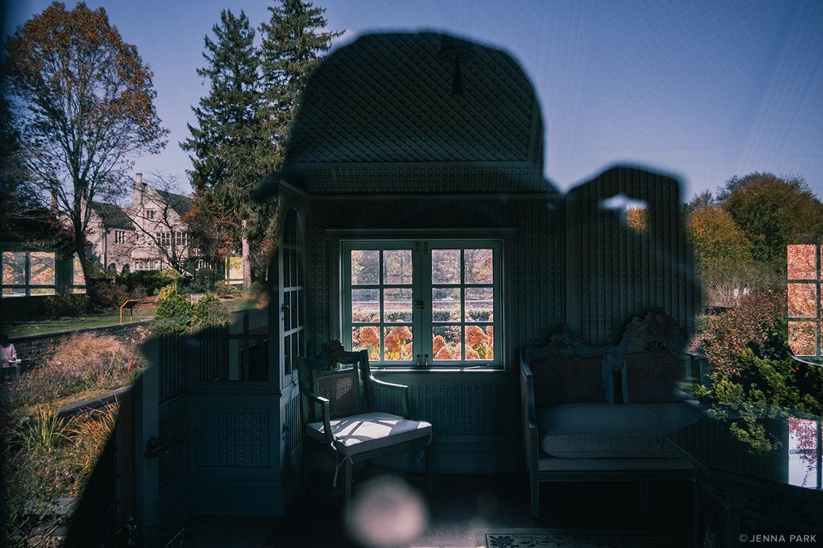 window reflection selfie