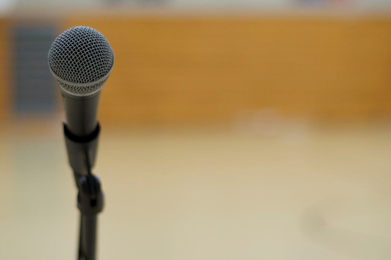 Microphone on a stand Microphone on a stand