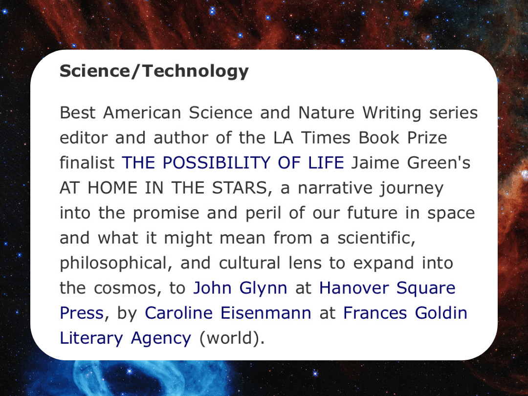Announcement for Jaime Green's new forthcoming book!