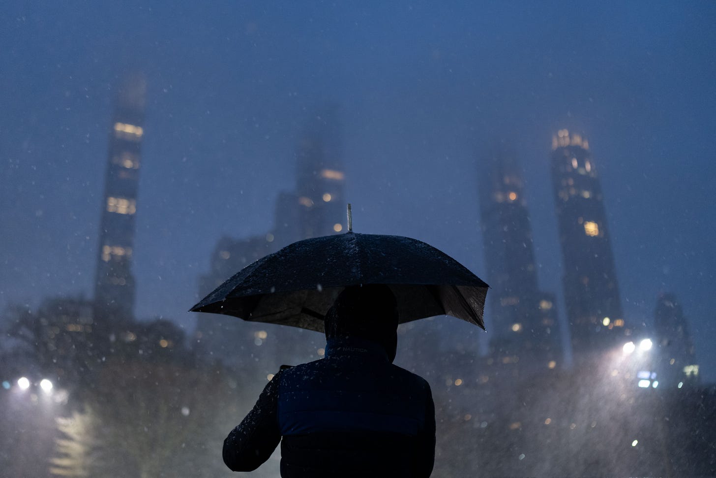Snowfall in Central Park in New York City on January 6, 2024. (Photo by Adam Gray/AFP via Getty Images.)