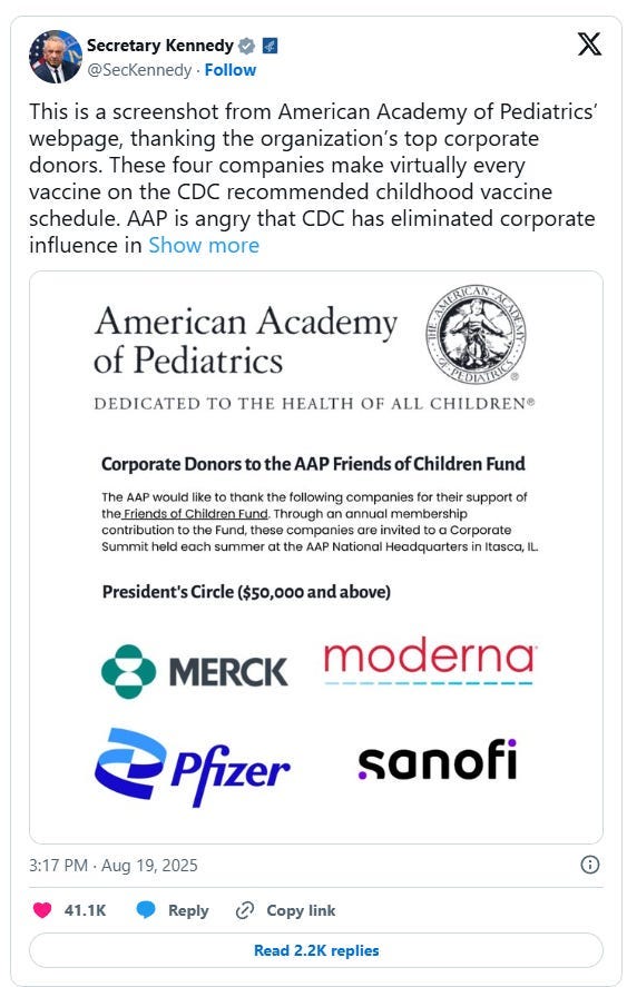 Leading Pharma-Backed Pediatrician Group (American Academy of Pediatrics, AAP) Defies CDC + Pediatric Perspectives Offers Back to School Vaccination Warnings