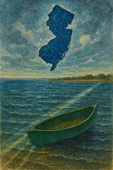 Replace the wooden rowboat in the uploaded watercolor-style painting with a green canoe, keeping the rest of the scene unchanged. Replace the wooden rowboat in the uploaded watercolor-style painting with a green canoe, keeping the rest of the scene unchanged.