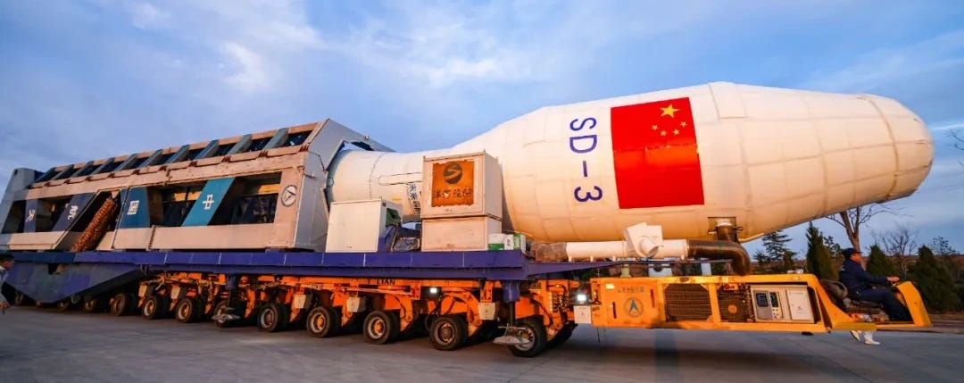 The Jielong-3 Y10 vehicle being transported to its sea-launch platform in mid-March 2026. The Jielong-3 Y10 vehicle being transported to its sea-launch platform in mid-March 2026.