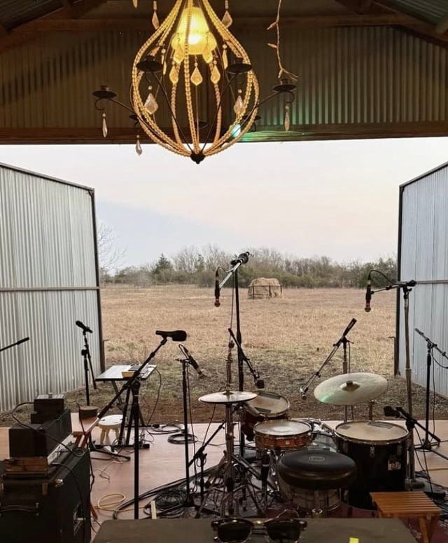 The Barn (exterior) / The Barn (interior with band setup)