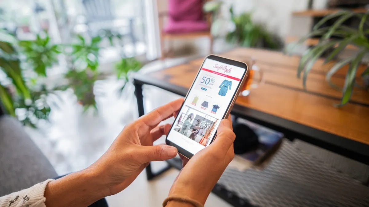 A customer browses an e-commerce site on their phone.