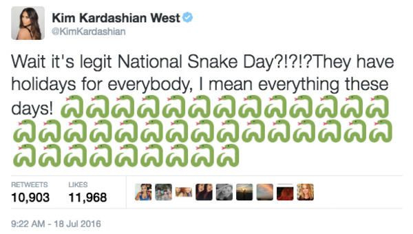 Kim Kardashian's Tweet | Taylor Swift Is a Snake | Kim kardashian taylor  swift, Taylor swift, Kim kardashian