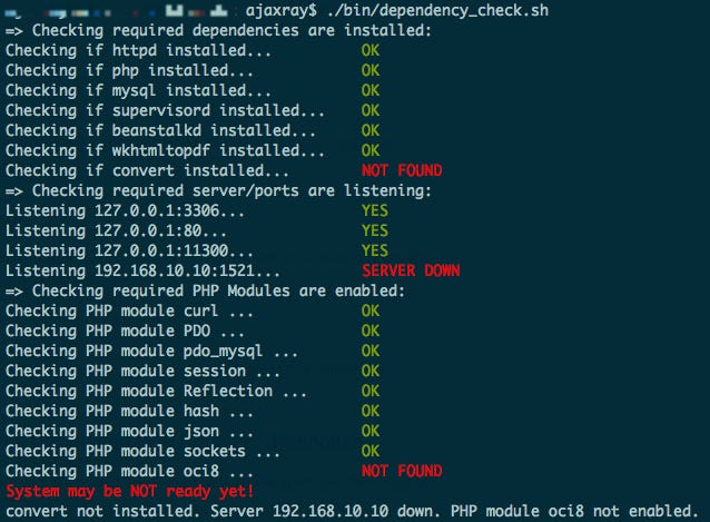 dependency_check.sh output