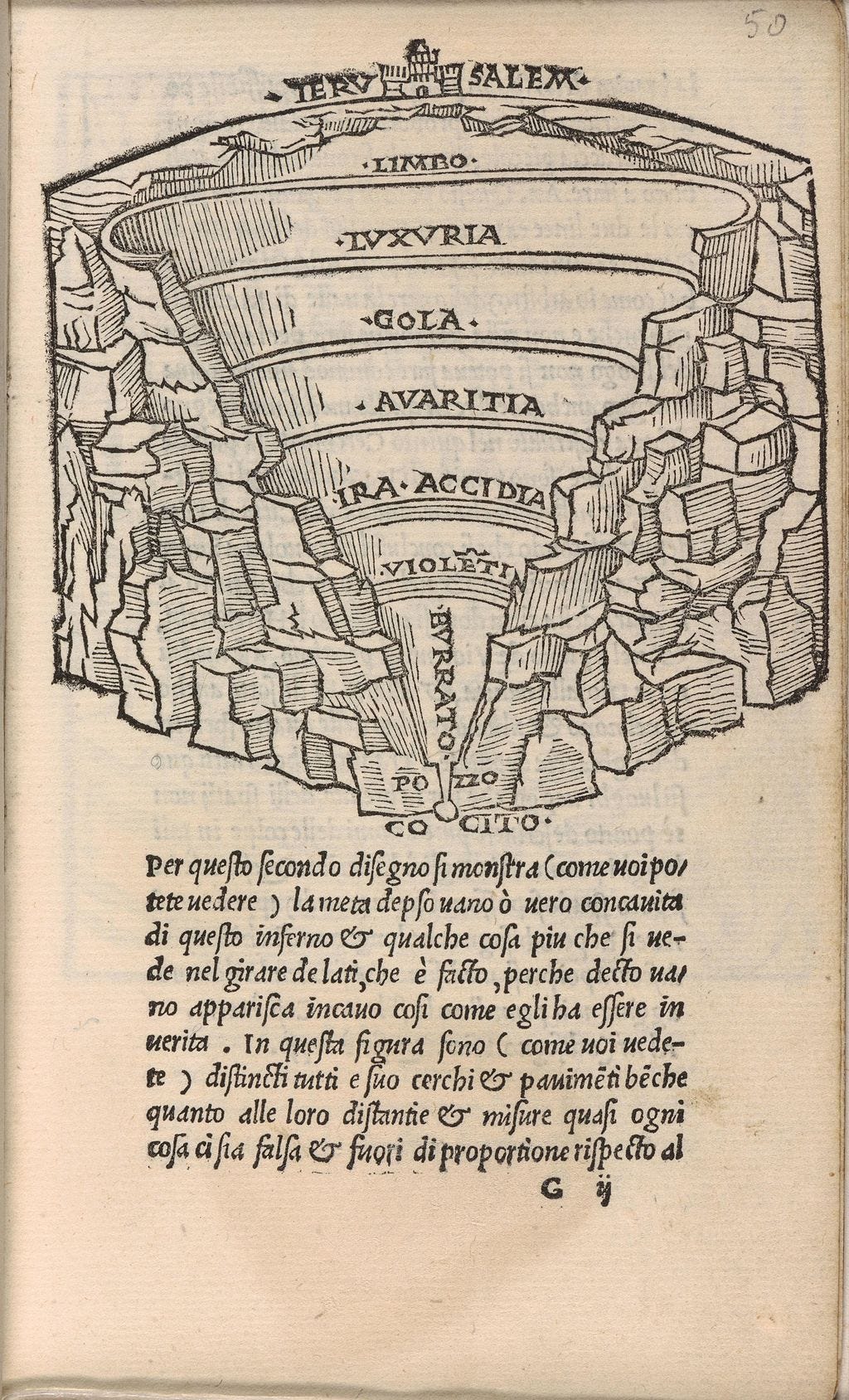 “Vista del infierno”, 1506, 1506, Antonio Manetti