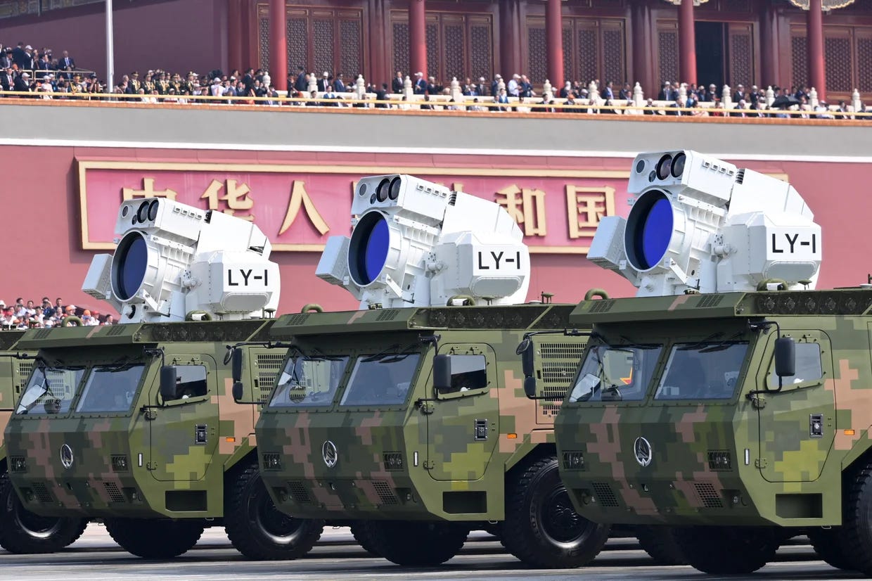 The LY-1 laser weapon, a ship-based air defence weapon, is seen displayed on top of trucks as part of a military parade in Beijing, China, Sept. 3, 2025, in Beijing, China. Photo: Zhao Wenyu/China News Service/VCG/Getty The LY-1 laser weapon, a ship-based air defence weapon, is seen displayed on top of trucks as part of a military parade in Beijing, China, Sept. 3, 2025, in Beijing, China. Photo: Zhao Wenyu/China News Service/VCG/Getty