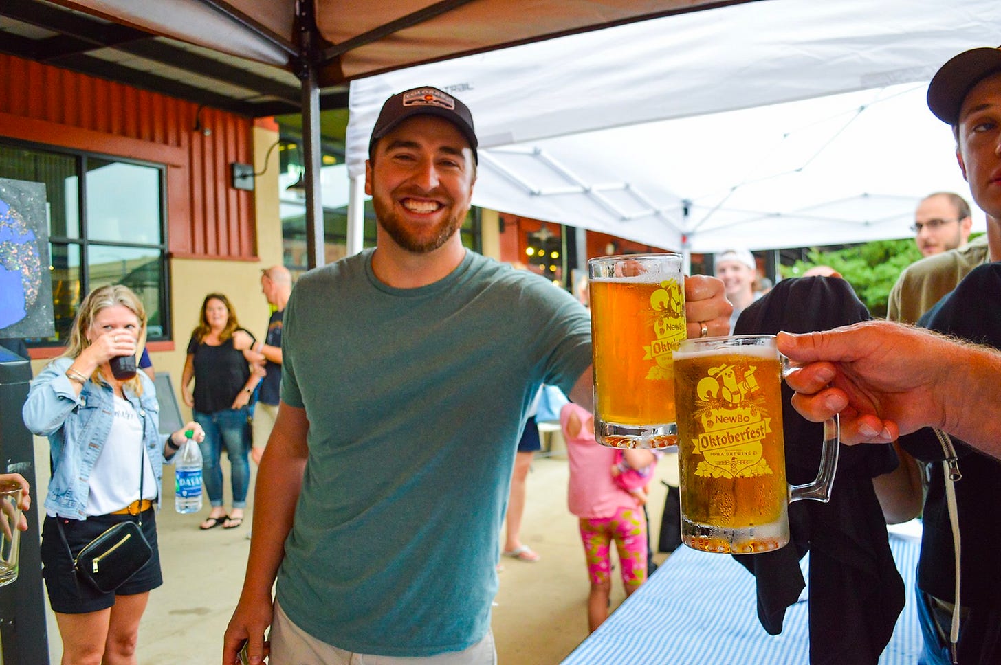student with beer