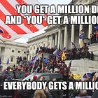 Donald Trump's DOJ Gives Donald Trump $1.8 Billion To Give Donald Trump's January 6 Terrorists, Criminals, Cop-Beaters, Villain Pals