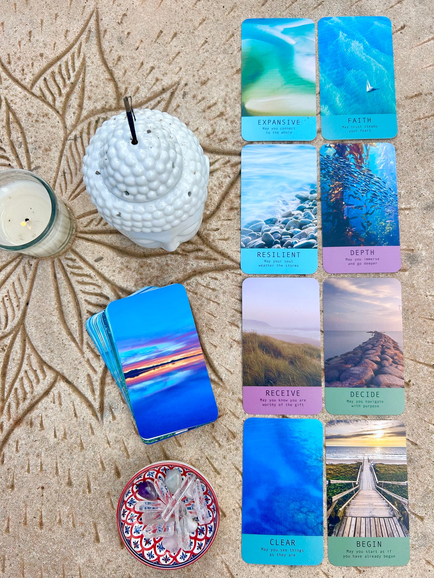 19 - 25 Oct, 2025 relationship dynamic oracle spread (revealed) using the Sea Soul Journey oracle cards.