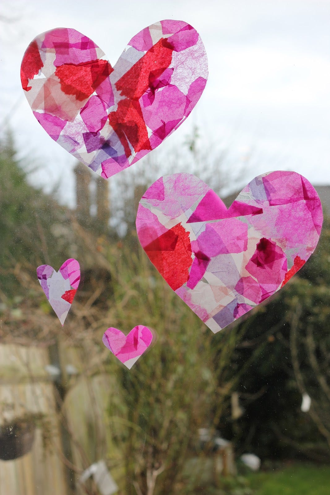 Tissue Paper Stained Glass Hearts - The Imagination Tree Tissue Paper Stained Glass Hearts - The Imagination Tree