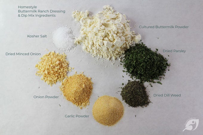 Homestyle Ranch Dressing & Dip Mix Ingredients Homestyle Ranch Dressing & Dip Mix Ingredients