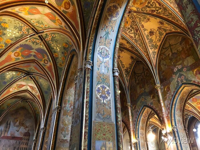 Medieval gothic vaulted ceilings in europe wall mural • murals ...