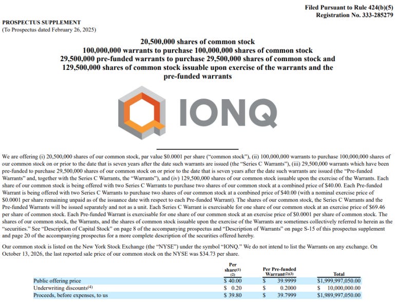 Why Is IonQ Raising Another $2 Billion Now? — HCM Warrants, Dilution ...