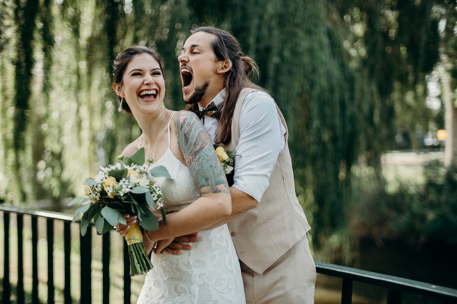 Husband and Wife Being Silly