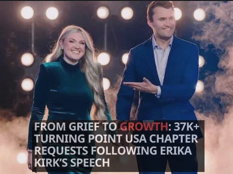More Than 32,000 TPUSA Chapter Inquiries Pour in After Erika Kirk&rsquo;s Powerful Speech