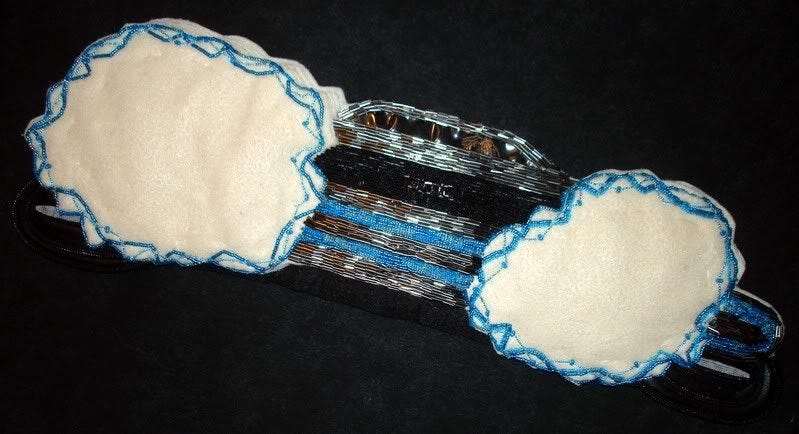 Improvisational bead embroidery beaded DeLorean Einstein Back to the Future Pop art beadwork Improvisational bead embroidery beaded DeLorean Einstein Back to the Future Pop art beadwork