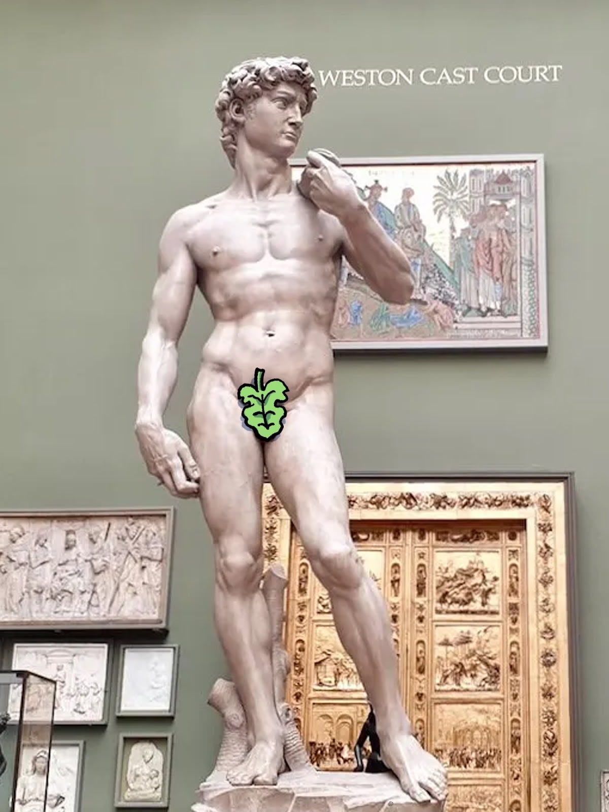 A plaster cast of David commissioned by Queen Victoria in 1857 for London's Victoria and Albert Museum