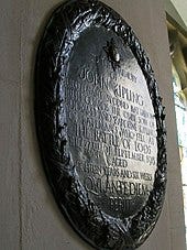 Memorial to 2nd Lt John Kipling in Burwash Parish Church, Sussex, England Memorial to 2nd Lt John Kipling in Burwash Parish Church, Sussex, England