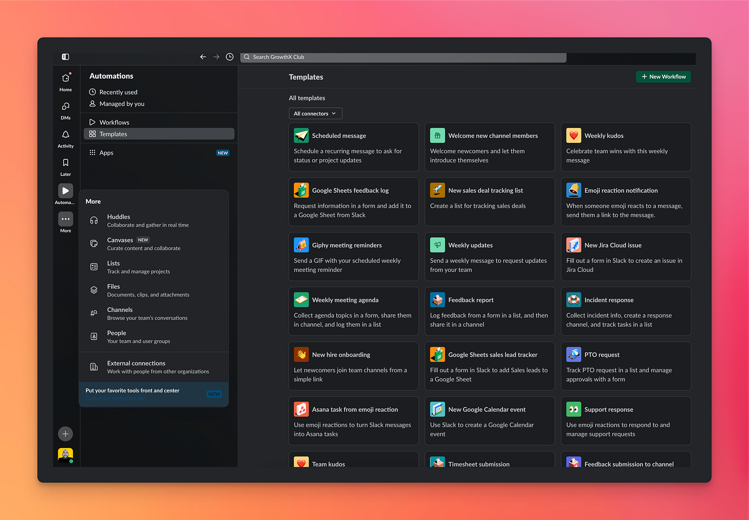 Slack feature overload example