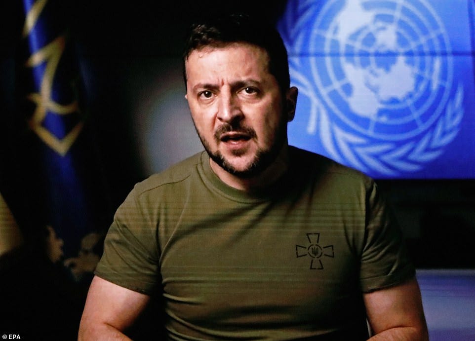 Zelensky calls for "just punishment" for invasion of Ukraine as he ...