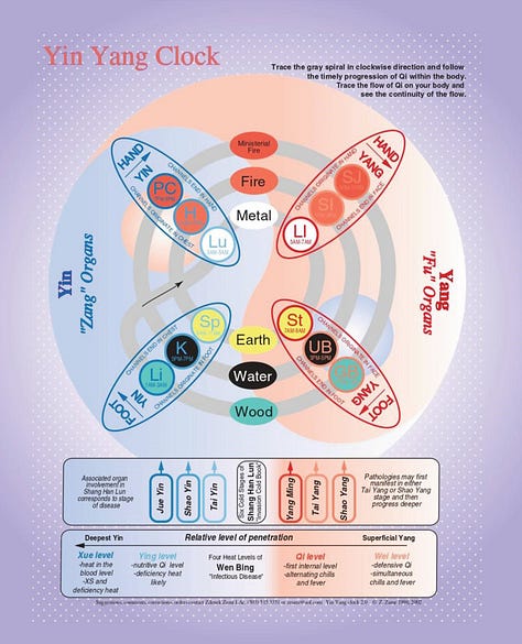 Charts detailing the interlocking components of Chinese traditional medicine