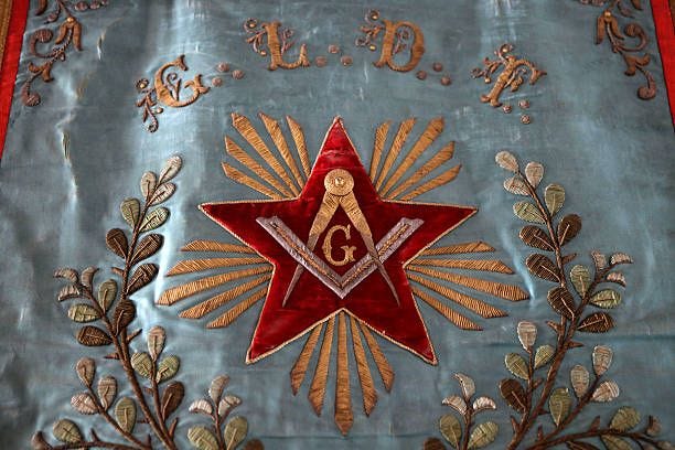 Symbols of Freemasonry, Letter G in the middle of a star, the Square and Compasses, "GLDF" initials, "Grande Loge de France", the third largest... Symbols of Freemasonry, Letter G in the middle of a star, the Square and Compasses, "GLDF" initials, "Grande Loge de France", the third largest...