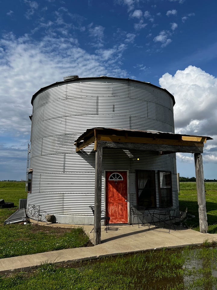 Shack up in clarksdale Mississippi grain silo room and crop duster