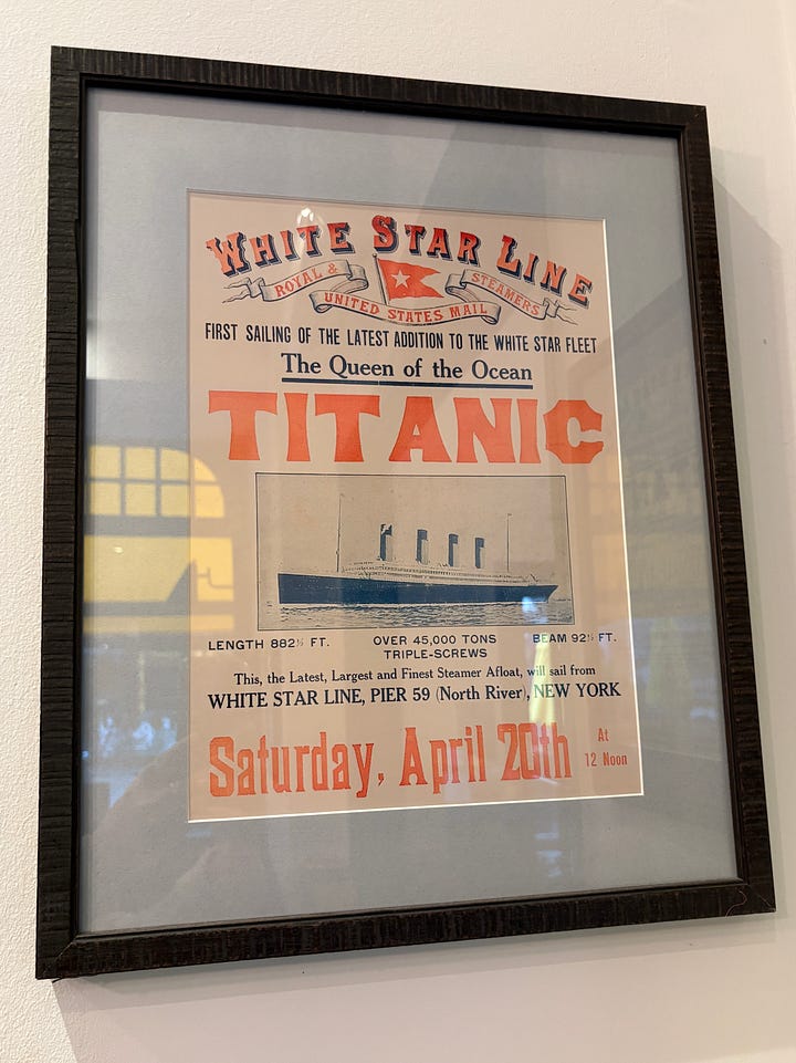 Titanic posters at White Star Tavern