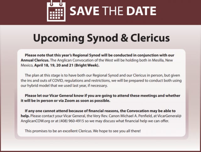 Clericus: April 18-21
