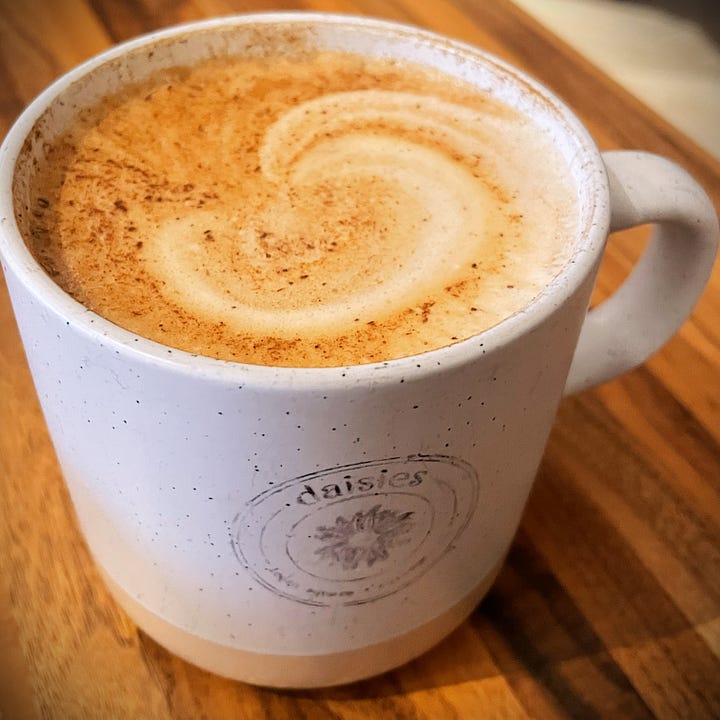 Peach Bostock and a Cappuccino at Daisies in Chicago, IL