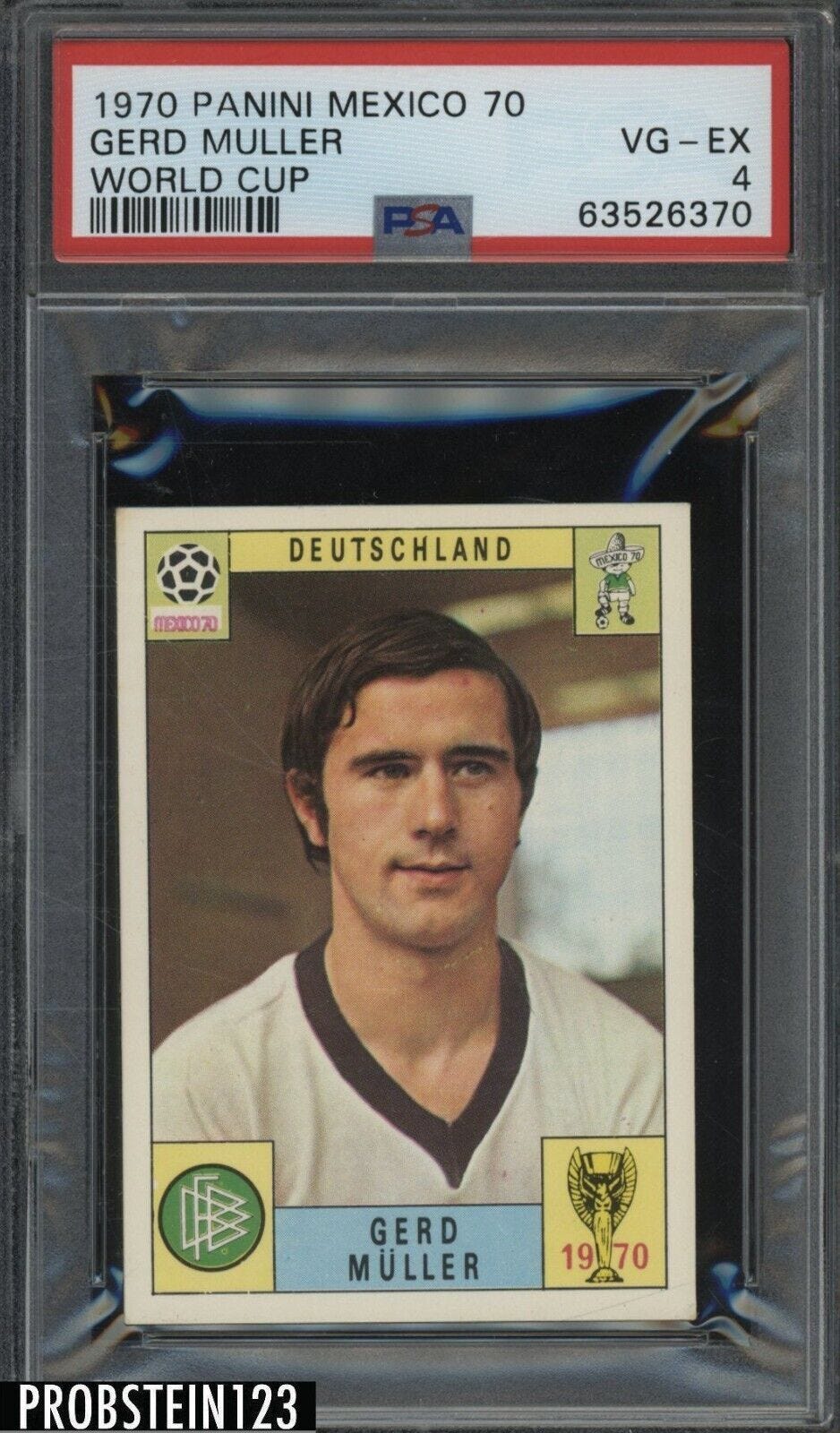 1970 Panini Mexico 70 World Cup Soccer Gerd Muller PSA 4 VG-EX - Picture 1 of 1