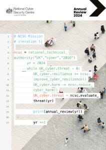 cover of 2024 annual report from National Cyber Security Centre in UK
